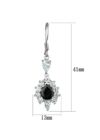 3W705 - Ródiumozott Antiallergén Fülbevaló  AAA minőségú cirkónia  Black Diamond