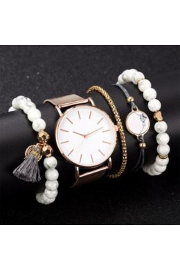 Cadenza női óra karkötőkkel rosegold-white