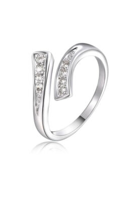Éloise ezüstös gyűrű kristályokkal (állítható méret)
