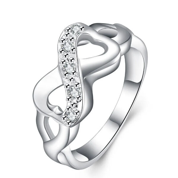 Antonia ezüstös-kristályos női gyűrű