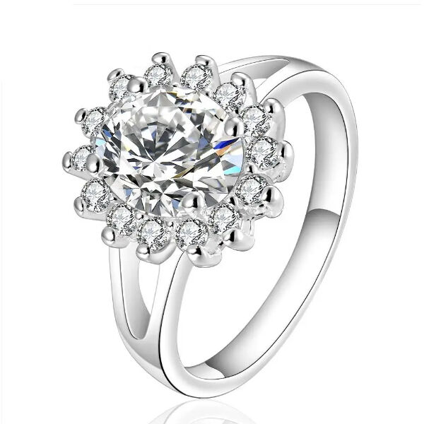Anita ezüstös-kristályos női gyűrű