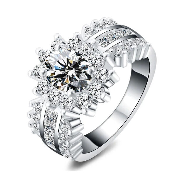 Estrella kristályos-ezüstös gyűrű