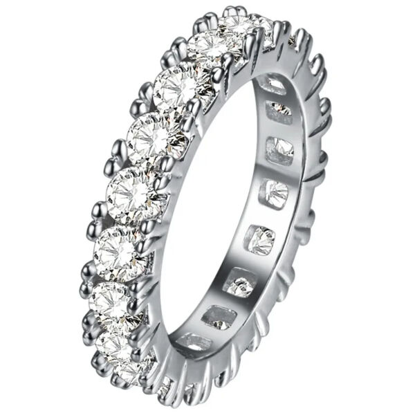 Ezüstös kristálysor gyűrű