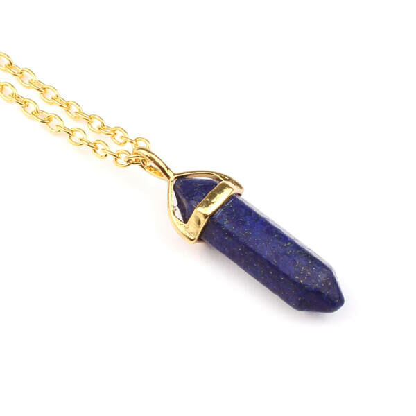 Ásvány függős nyaklánc arany lápisz lazuli