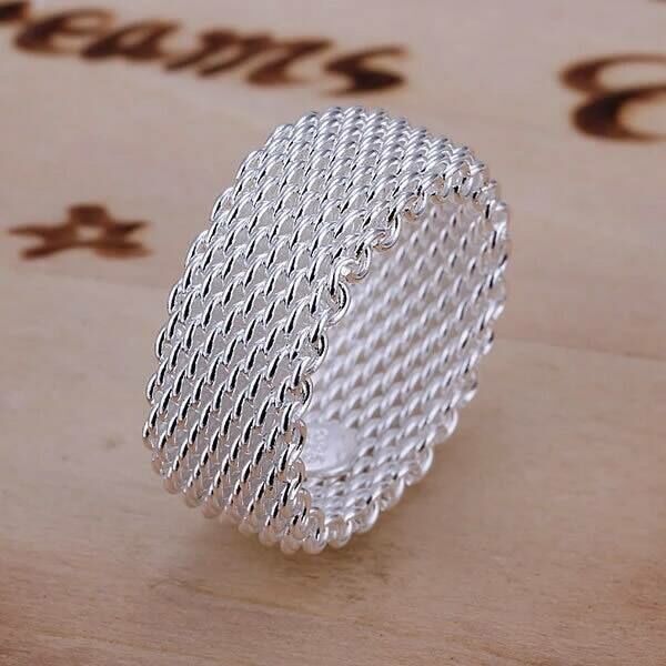 Maëlle ezüstös hálós gyűrű - 54,3 mm